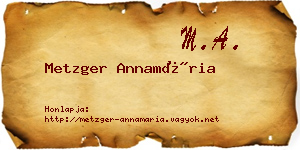Metzger Annamária névjegykártya